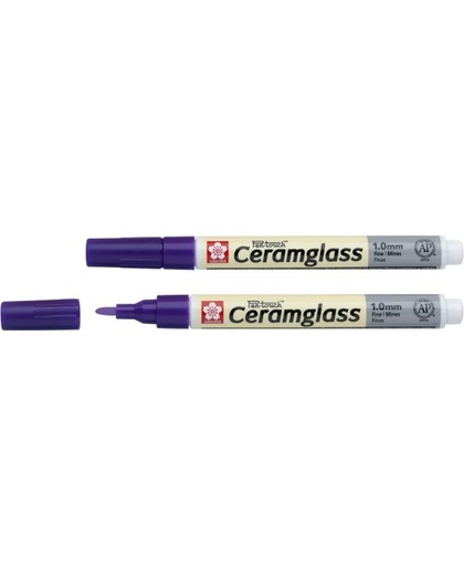 Pen-Touch Ceramglass keramiekstift paars met fijne punt (1,0 mm)