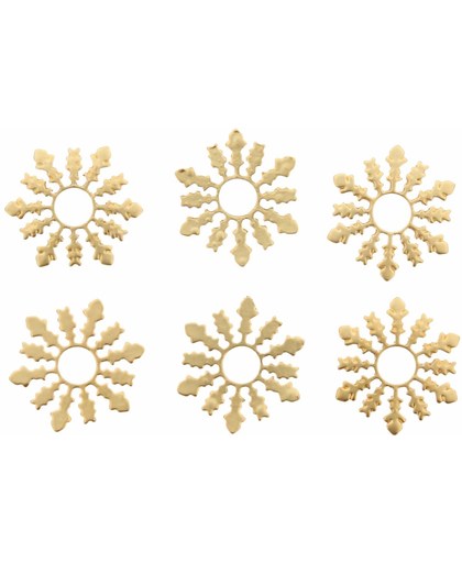 onderdelen 6pcs goudkleurig in de vorm van een bloem/ sneeuwvlok