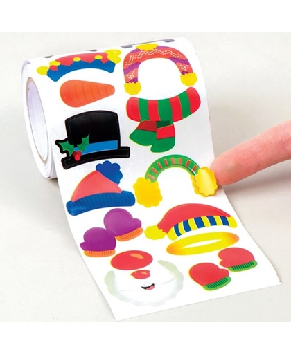 Stickerrol kerst. Creatieve knutselpakketten om zelf kerstkaarten/decoraties te maken (400 stuks per verpakking)