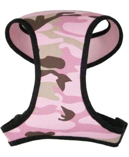 Harnas camo denim camouflage roze - L-M (lengte rug 56 cm, omvang borst 66 cm, omvang nek 52 cm)