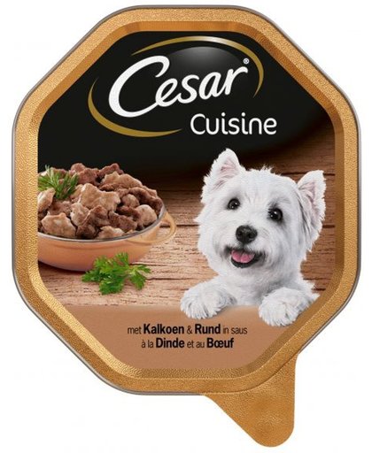 Cesar alu cuisine kalkoen / rund in saus hondenvoer 150 gr