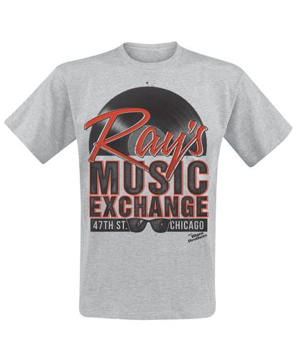 Blues Brothers Ray&apos;s Music Exchange T-shirt grijs gemêleerd