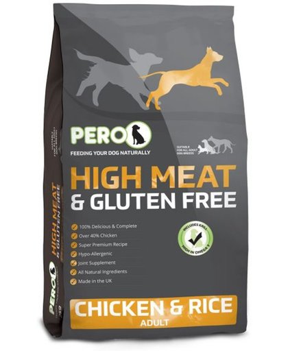 Pero high meat & gluten free chicken / rice adult hondenvoer 2 kg