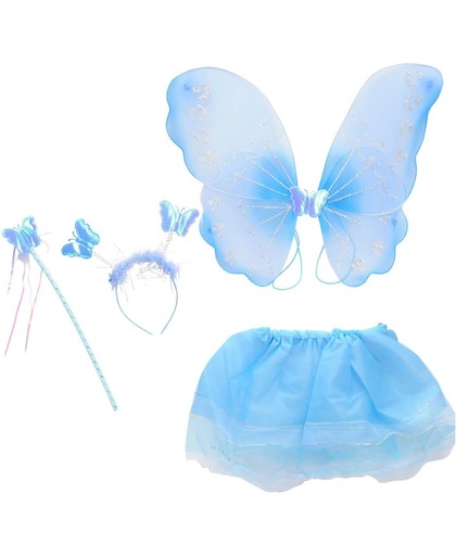 vlinder verkleedset blauw
