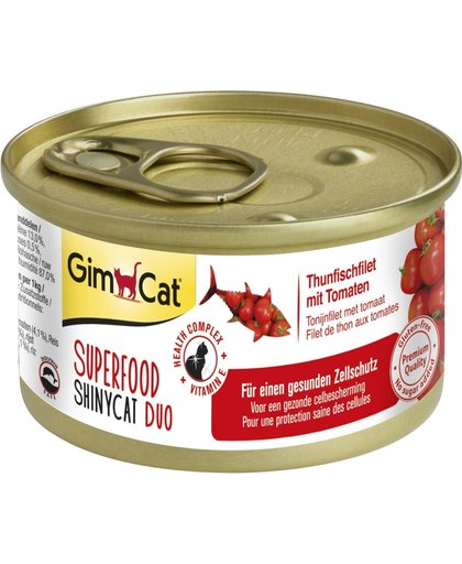 GimCat - Shinycat Duo - Tonijnfilet met tomaat - 24 stuks à 70 gram