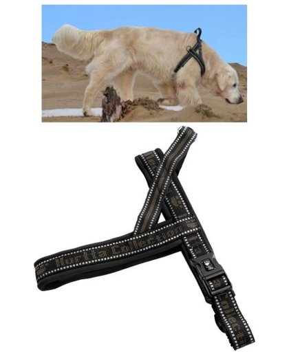Hurtta harnas voor hond gevoerd zwart 70 cm