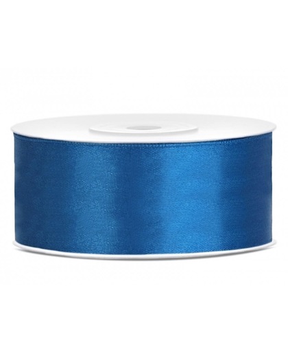 Satijn sierlint kobalt blauw 25 mm