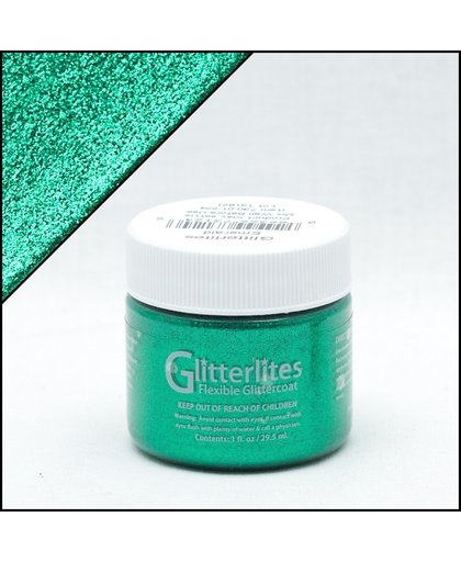 Angelus Glitterlites - Smaragd groen - 29,5 ml Glitter verf voor o.a. leer (Emerald)