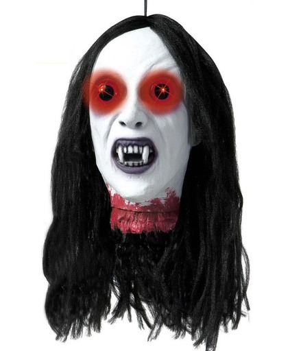 "Afgerukte vampier hoofd decoratie met licht en geluid Halloween  - Feestdecoratievoorwerp - One size"