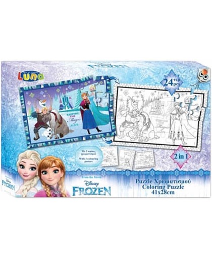 Kleur je eigen Puzzel, 24st - Frozen