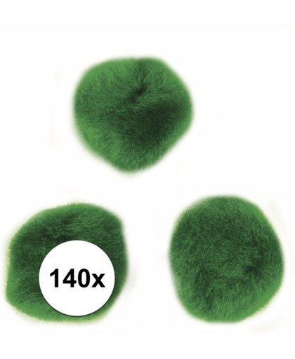 140x groene knutsel pompons 7 mm - hobby balletjes