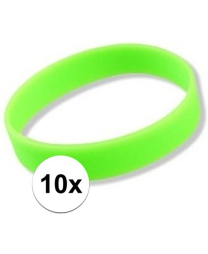 10x Siliconen armbandjes neon groen