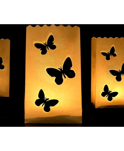 Candle bag 10 stuks vlinders