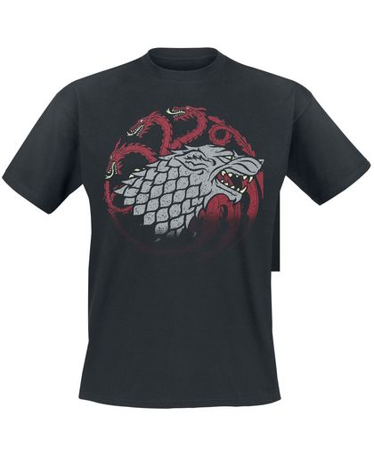 Game of Thrones Stark And Targaryen Sigils T-shirt zwart