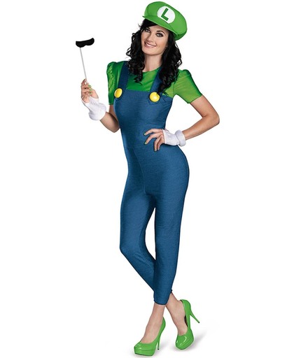 Luigi�  Deluxe verkleedkostuum voor dames  - Verkleedkleding - Medium