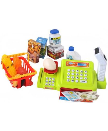 Electronische Speelgoed Kassa Met Met Licht & Geluid - Barcode Scanner Set - Supermarkt Winkel Kinderkassa Met Kassalade & Speelgeld