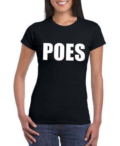 Poes tekst t-shirt zwart dames XL