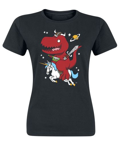 Goodie Two Sleeves Dino Fantasy Girls shirt zwart