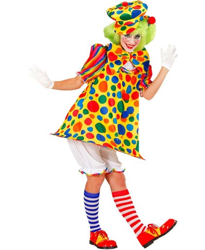 Veelkleurig circus clown kostuum voor vrouwen