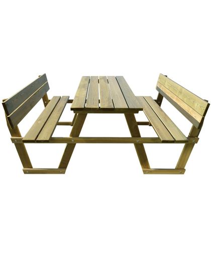 vidaXL Picnic Table with Backrest Impregnated Pinewood