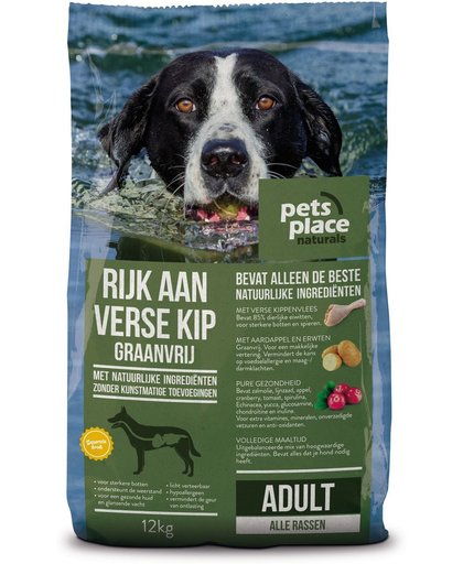 Pets Place Naturals Adult Graanvrij Kip&Aardappel 12 kg