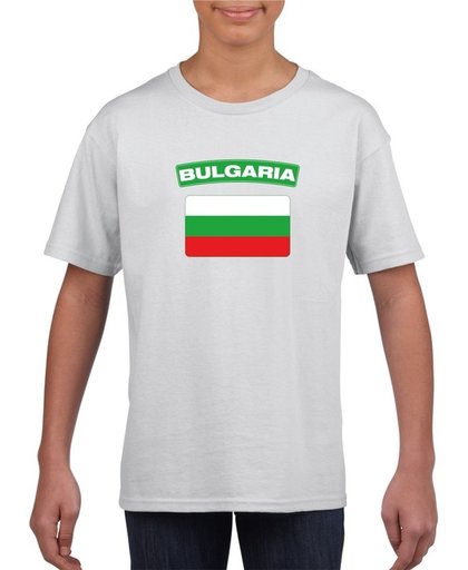Bulgarije t-shirt met Bulgaarse vlag wit kinderen M (134-140)