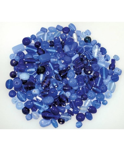 200g Glasparels Mix van donkerblauwe kleuren