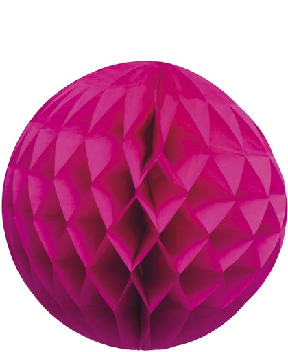 24 stuks: Papieren honingraatbal / honeycomb decoratie - knal roze - 25cm