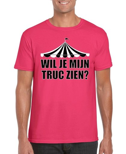 Toppers Wil je mijn truc zien t-shirt roze voor heren - Toppers dresscode 2018 L