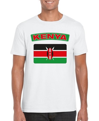 Kenia t-shirt met Keniaanse vlag wit heren S