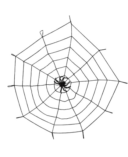 8 stuks: Spinnenweb elastisch - 150cm met spin