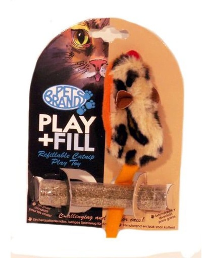 Petbrands Speelmuis met Catnip Kattenspeelgoed - hervulbaar - 6 x 2 x 10 cm