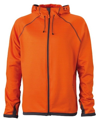 Oranje heren fleece jasje met capuchon L - Koningsdag