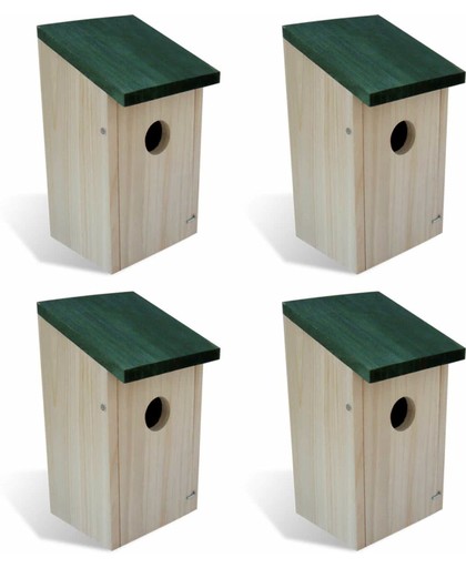 Vogelhuisje hout - set van 4