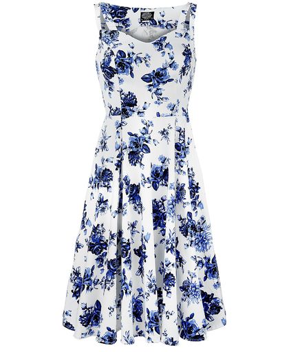 H&R London Blue Rosaceae Swing Dress Jurk meerkleurig