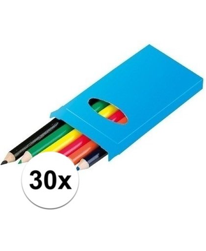 30x Doosjes kleurpotloden met 6 potloden