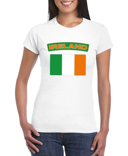 Ierland t-shirt met Ierse vlag wit dames - maat XL