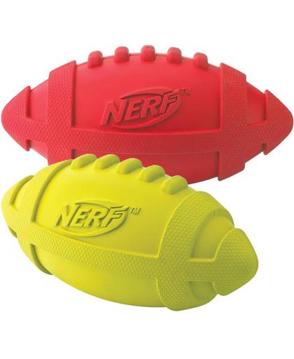 Nerf Squeaker voetbal - 1 stuks - 18cm - Geel of Rood -