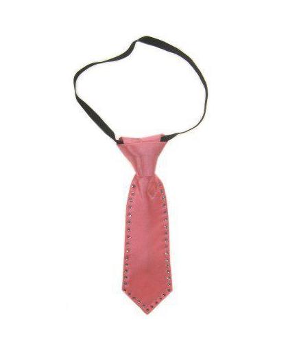 Mini stropdasje roze met strass-stenen