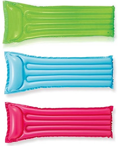 3 Kleuren Zwembad Luchtbedden Set - 3 Stuks 183x69 cm - Roze, Groen en Blauw