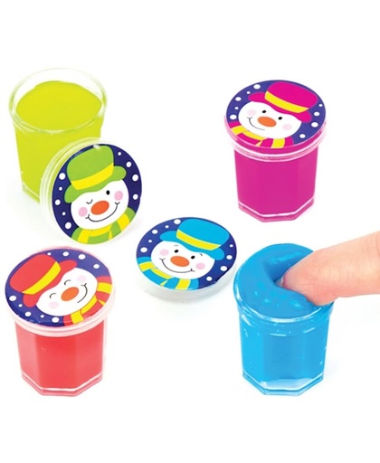 Putty met geluid vrolijke sneeuwpop voor kinderen. Leuke kerstcadeautjes en spelletjes voor kleine kinderen (8 stuks per verpakking)