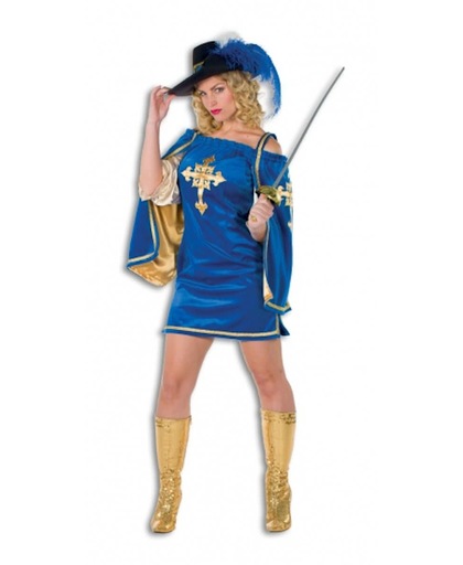 Blauw musketiers jurkje voor dames 36 (s)