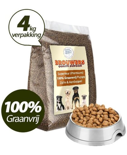 Graanvrij - Superieur (Premium) Puppy Zalm & Aardappel - 4 kg - Graanvrij hondenvoer
