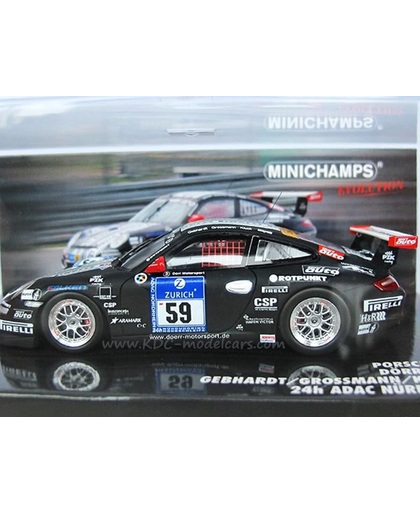 Minichamps 1:43 Porsche 911 GT3 R Dörr Motorsport n°59, 24h Nürburgring 2011 - Gebhardt/Grossmann/Kluck/Mapelli, Limited Edition 1/511