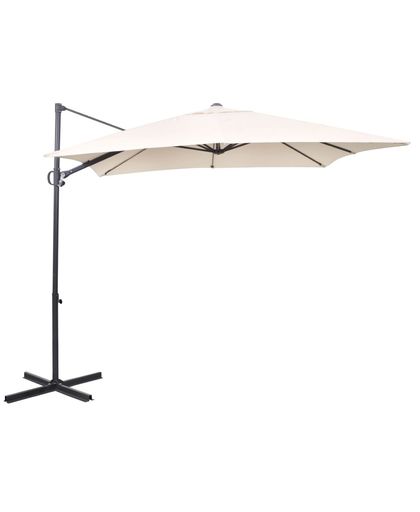 vidaXL Cantilever Umbrella 2.5x2.5 m Square Aluminium Sand White