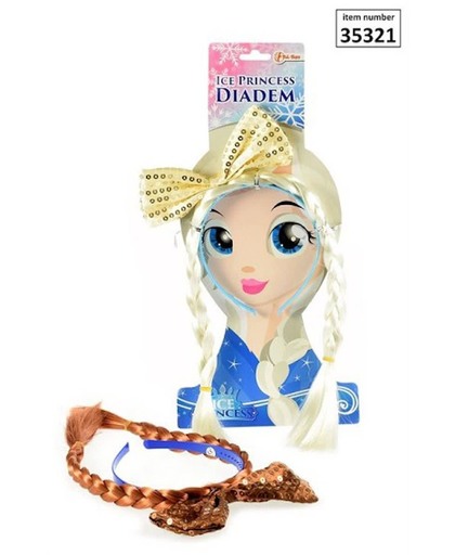 Ice princess Haarband met vlecht en strik