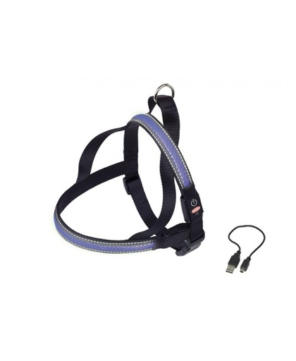 Nobby Verlicht Tuig - Hond - Oplaadbaar - Buikband: 60 tot 75 cm - Borstband: 52 cm - Blauw