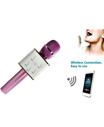 Magic Karaoke Microfoon Draadloos met Speaker - roze - Q7