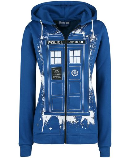 Doctor Who Tardis Graffiti Girls vest met capuchon blauw