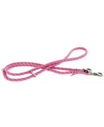 Looplijn voor hond multi purpose nylon reflecterend roze 13 mmx200 cm